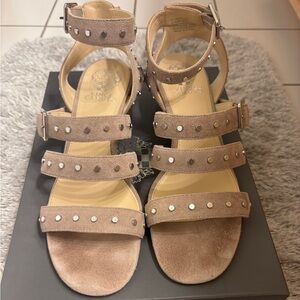 Vince Camuto Taupe Studded Braylee Sandals